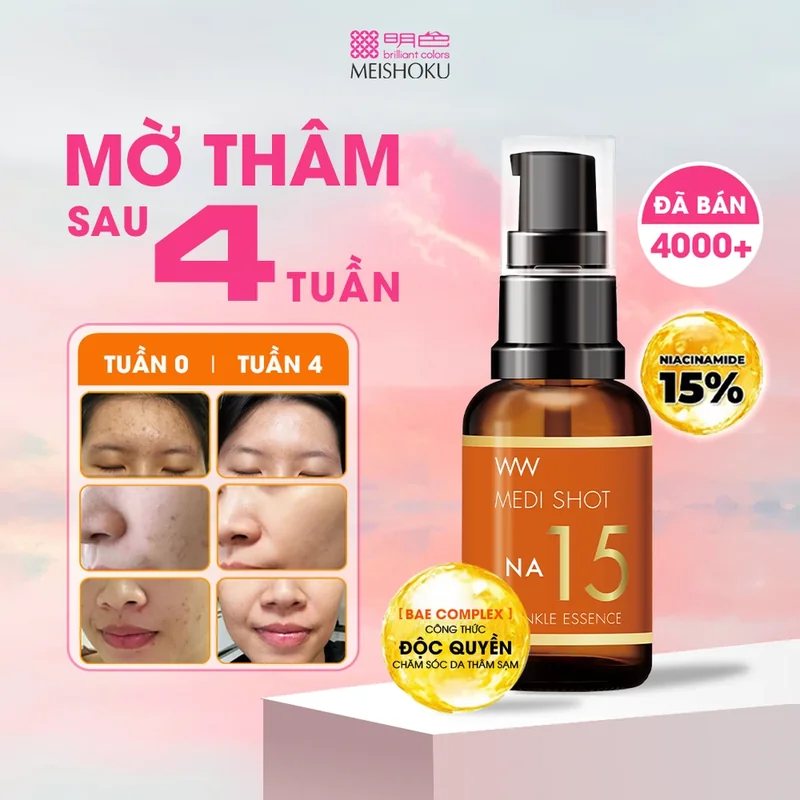 Tinh chất Niacinamide giảm nhăn chuyên sâu Meishoku Medi Shot Na15